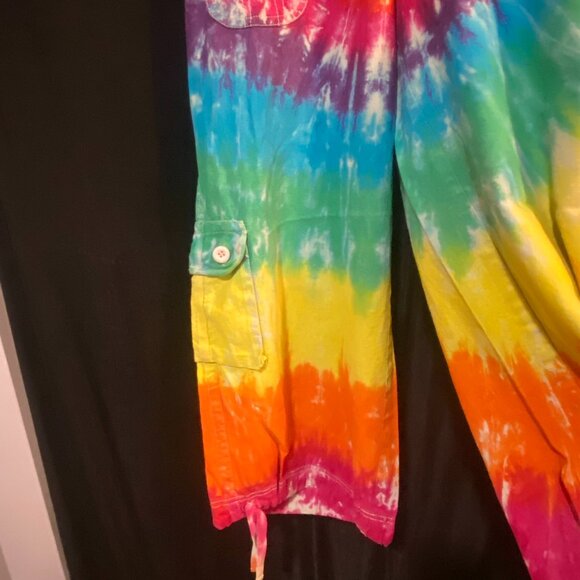 *65-473-You Are FUNtastic Hand dyed DKR Linen 3/4 pants - Picture 6 of 13